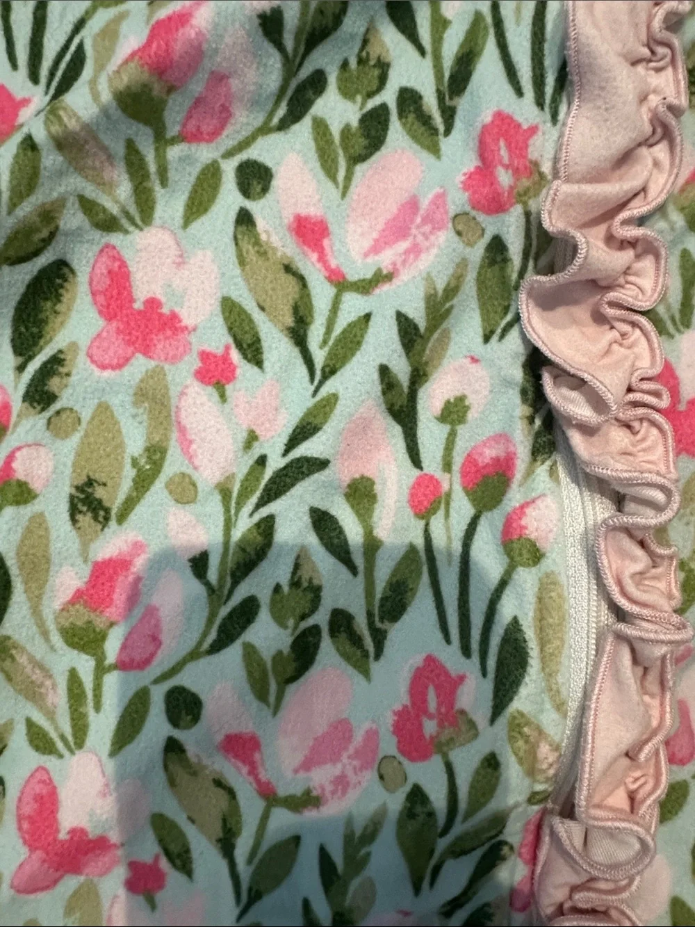 SweetHoney Pink & Green Floral Ruffle One-Piece